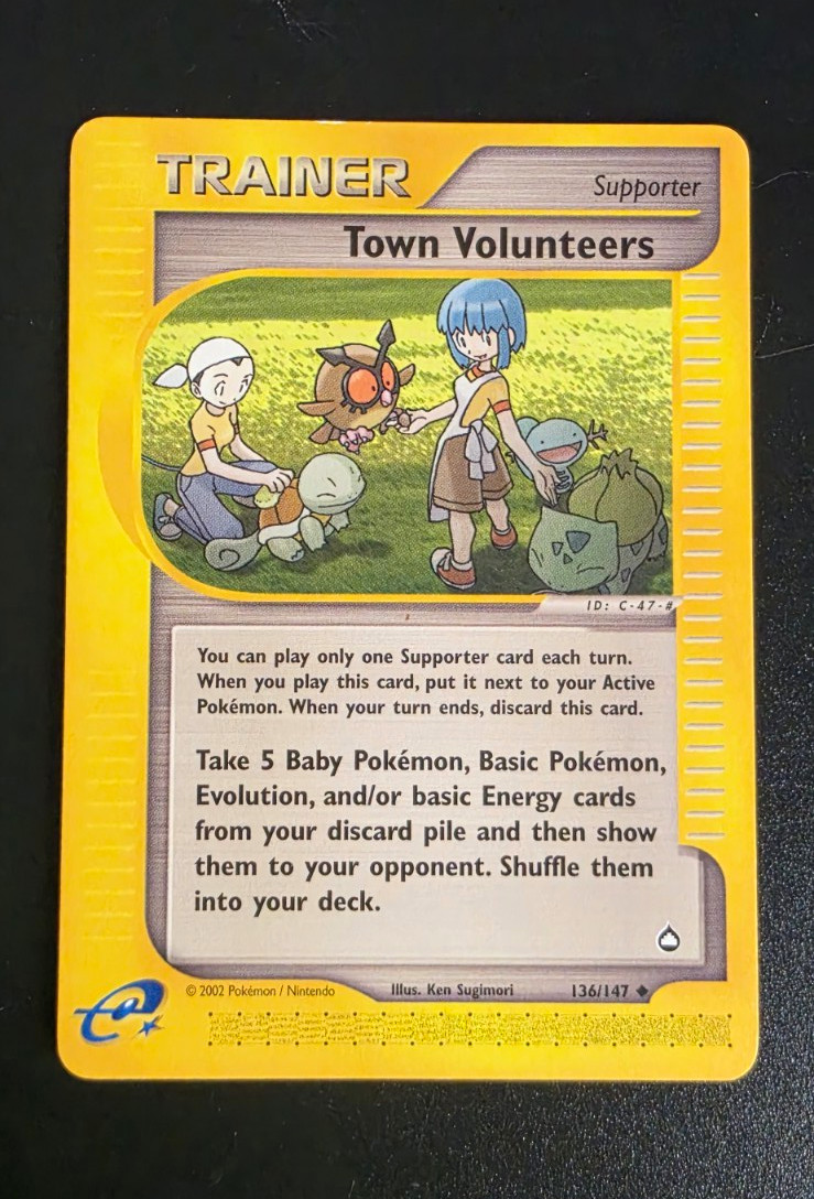 Pokémon TCG - Town Volunteers 136/147 - E-reader Aquapolis 2003 Uncommon 