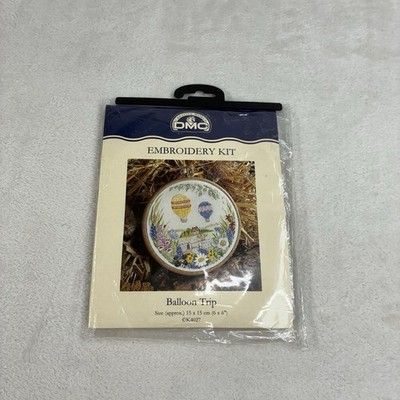 DMC Stickpackung Ballon Reise Rahmen Baumwolle Stoff Nadel Anleitung Neu