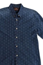 Scotch Soda Shirt Mens Medium Blue Retro De Luxe Polka Dot Button Down