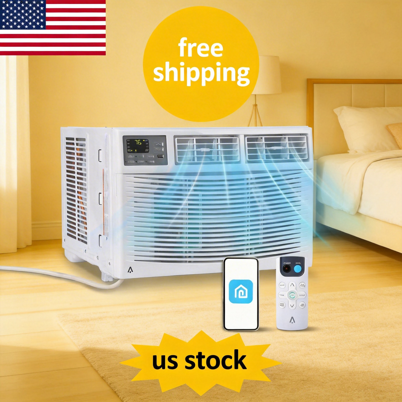 12000 BTU 3-in-1 Cooling Fan & Dehumidifier WiFi & Remote Air Conditioner Window