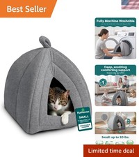 Polar Fleece Cat Bed Cave for Small Dogs and Cats - Portable  Machine Washable