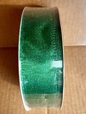NEW 50 Yard Roll of Wired Sheer Green Craft Ribbon