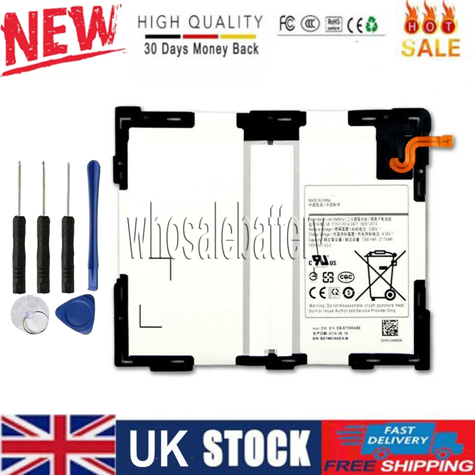 Tablet Battery For SAMSUNG Galaxy Tab A 10.5 2018 SM-T590 SM-T595 EB-BT595ABE