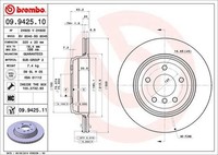 2X Bremsscheibe Hinten Brembo 09942511 FÜR BMW Bremsscheiben Scheibenbremse