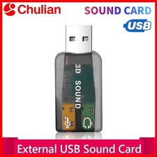 USB External Sound Card Adapter 3D Audio USB to 3.5mm Headset Mic for PC Laptop