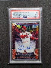 2023 Bowman Chrome Jordan Walker Color Run RC Auto Rookie /25 PSA 9 MInt 🔥