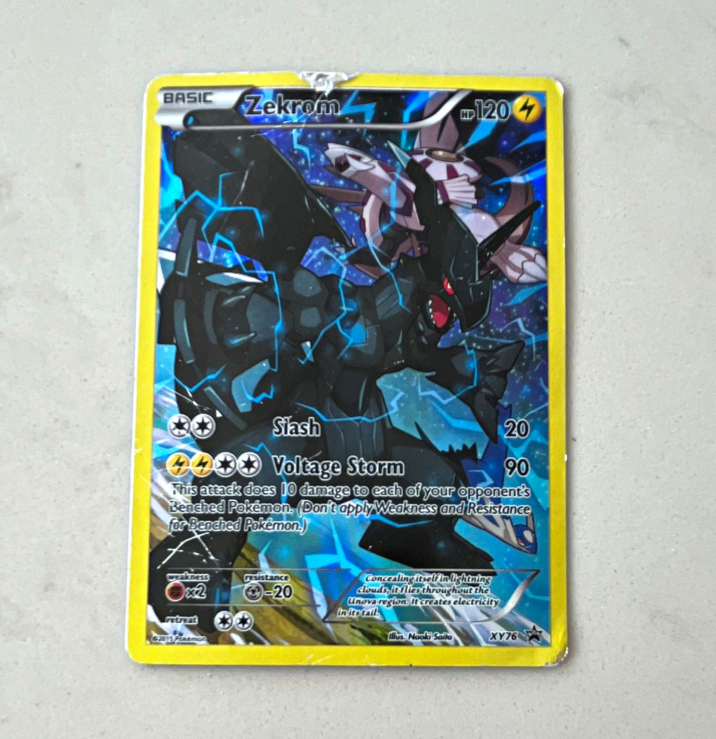 Pokemon TCG Zekrom XY76 Full Art Holo Promo Card 120 HP English