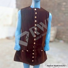 Brown Velvet Pirate Vest Men's Renaissance Waistcoat Medieval Costume Vest