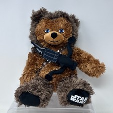 Build A Bear Star Wars Chewbacca Wookie Plush Animal Teddy 12" with Bow READ