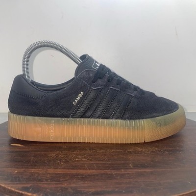 Adidas Samba Rose Womens Size 6 Black Gum Athletic Running Shoes Sneakers
