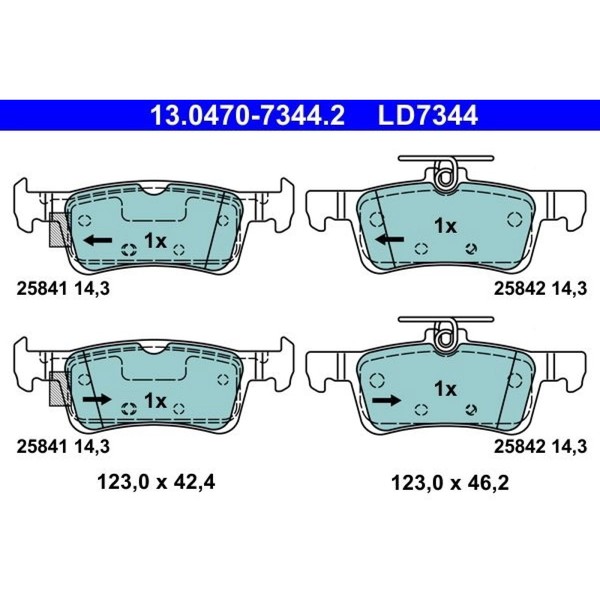 ATE 13.0470-7344.2 Bremsbelagsatz FüR Ford Fiesta HJ HF-image