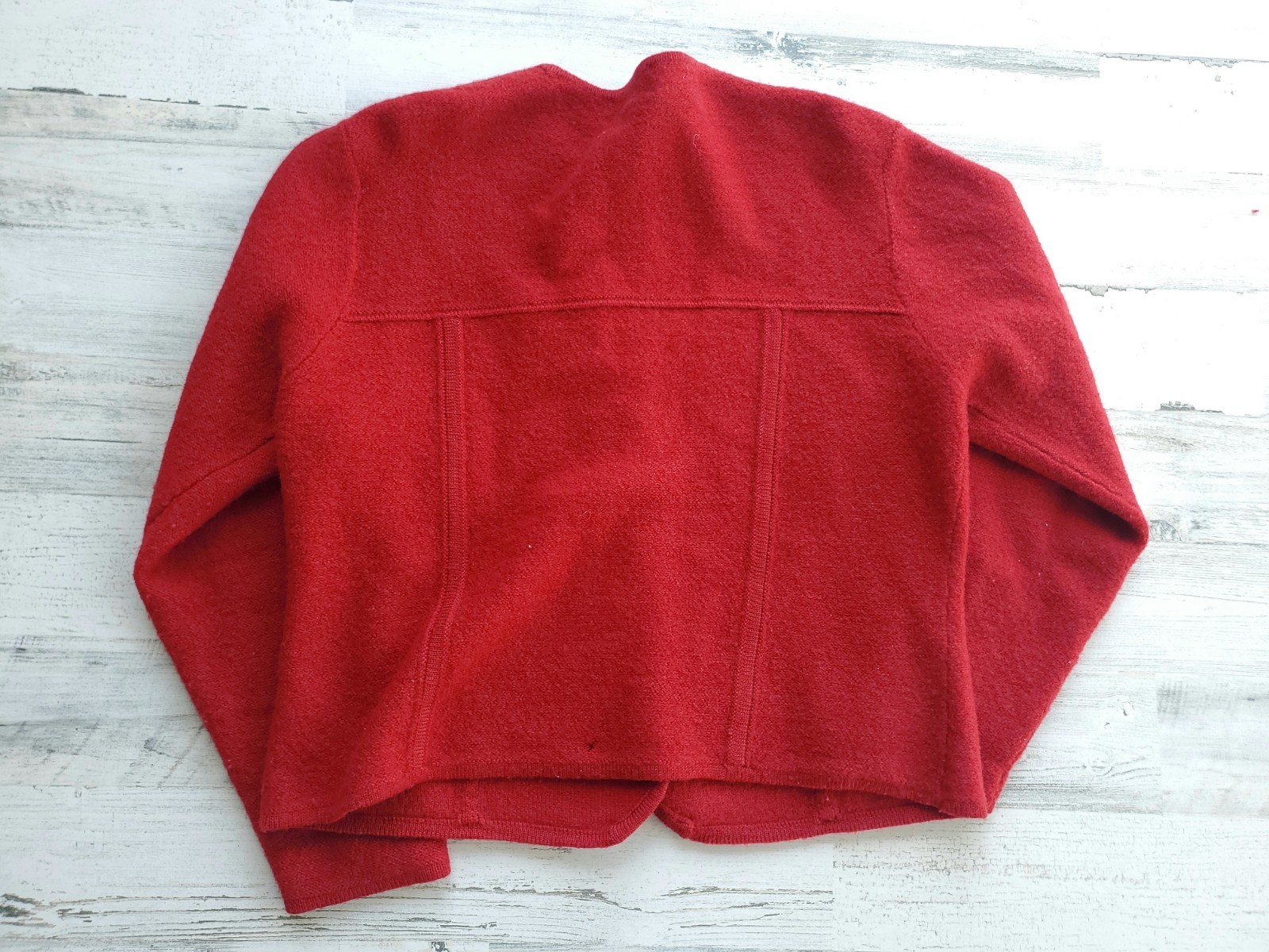 Vintage Pendleton Red Wool Sweater Button Embroid… - image 4