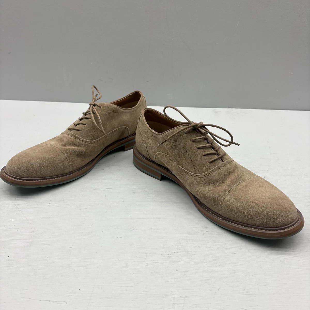 ALDO Men\'s Cap Toe Oxford Dress Shoes Taupe Nubuck Leather Lace Up Size 14 Sargasso Taupe Men main image 2