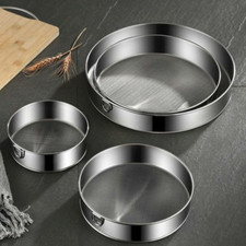 Stainless Steel Flour Sieve Colander Fine Mesh Strainer Sifter Filter with Ring
