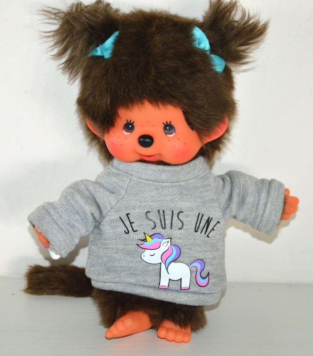 Peluche originale singe KIKI Monchhichi SEKIGUCHI pull d'origine