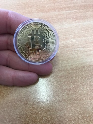 BITCOIN moneta in metallo souvenir criptovaluta in oro da collezione - Foto 2 di 8