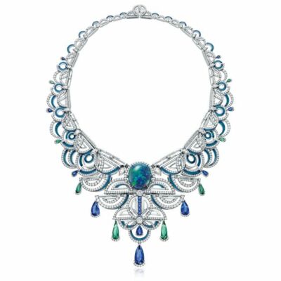 Art deco jewelry vintage style necklace 925 sterling silver