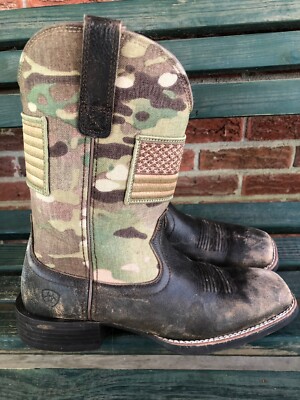 Bottes homme Ariat Sport Patriot Brooklyn marron multicam drapeau