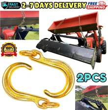 Heavy Duty 8" J Hooks w/ Link Towing Lifting Chain Hook Attachment Tractor Truck