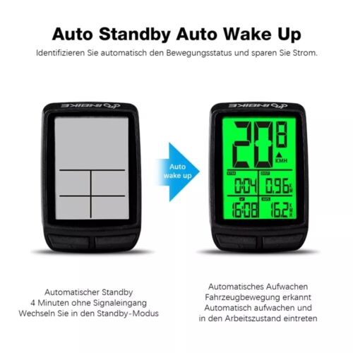 Kabellos Funk Fahrradcomputer LCD Fahrrad Tachometer Radfahren Kilometerzähler - Bild 11 von 22