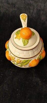 The Franklin Mint Le Cordon Bleu Porzellan Gelee Marmelade mit Löffel Orange Design