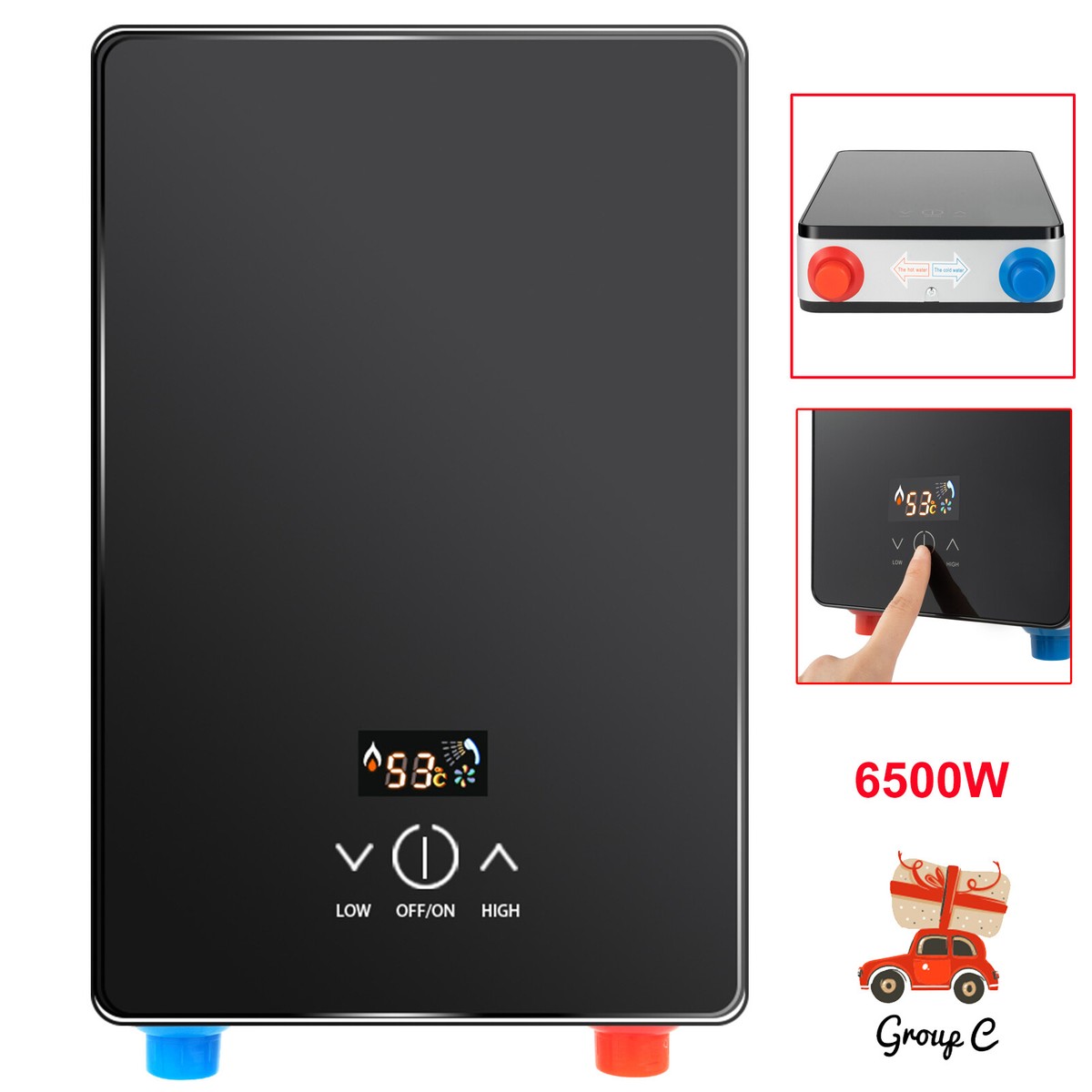 6500W 220V Warmwasser Bade Sofort Durchlauferhitzer IPX4 Dusche Set Digital Tankless Durchlauferhitzer Warmwasser Kit Für Badezimmer Küche