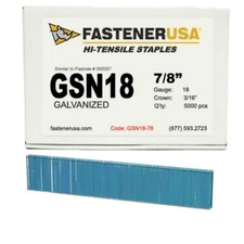 7/8" LEG x 3/16" CROWN 18GA GALV GSN18 STAPLES 5,000ct | GSN18-78