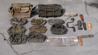 Old WW2 to Vietnam War era US Army Tool Bag BG-44 & Lineman Tool 
