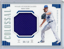 2019 National Treasures Noah Syndergaard Mets Silver Colossal Materials #06/10!