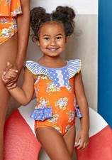 MATILDA JANE Relay Swimsuit Girls Size 10 In Bag Floral Lets go together