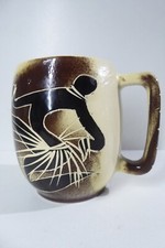 VINTAGE HAND PAINTED POTTERY MUG CUP AUSTRALIAN STUDIO CERAMIC MID CENTURY SIGN
