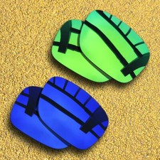 2 Pairs Replacement Lenses for-Arnette Witch Doctor Polarized-Green Violet Blue