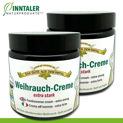 2 x 110 ml Weihrauch-Creme extra stark Inntaler Naturprodukte im Glastiegel