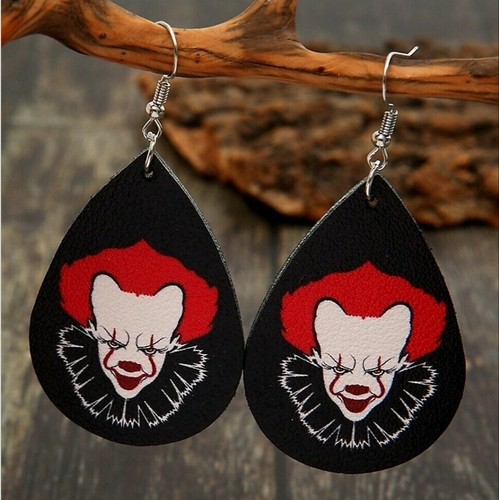Halloween Horror Inspired Dangle Drop Hook Earrings Faux Leather, Enamel Or Wood - Picture 18 of 101
