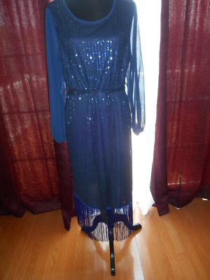 blue sequin dress shein SHEIN Belle Plus Sweetheart Neck Split Thigh Sequin Formal Dress