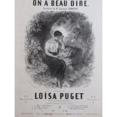 PUGET Loïsa On a beau dire Gesang Klavier ca1850