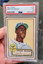 1952 Topps Orestes Minnie Minoso ROOKIE PSA 3.5 VG+ (JUST GRADED) #195 RC