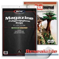 50 BCW THICK Resealable Magazine Bags Protection Poly Sleeves Archival Quality