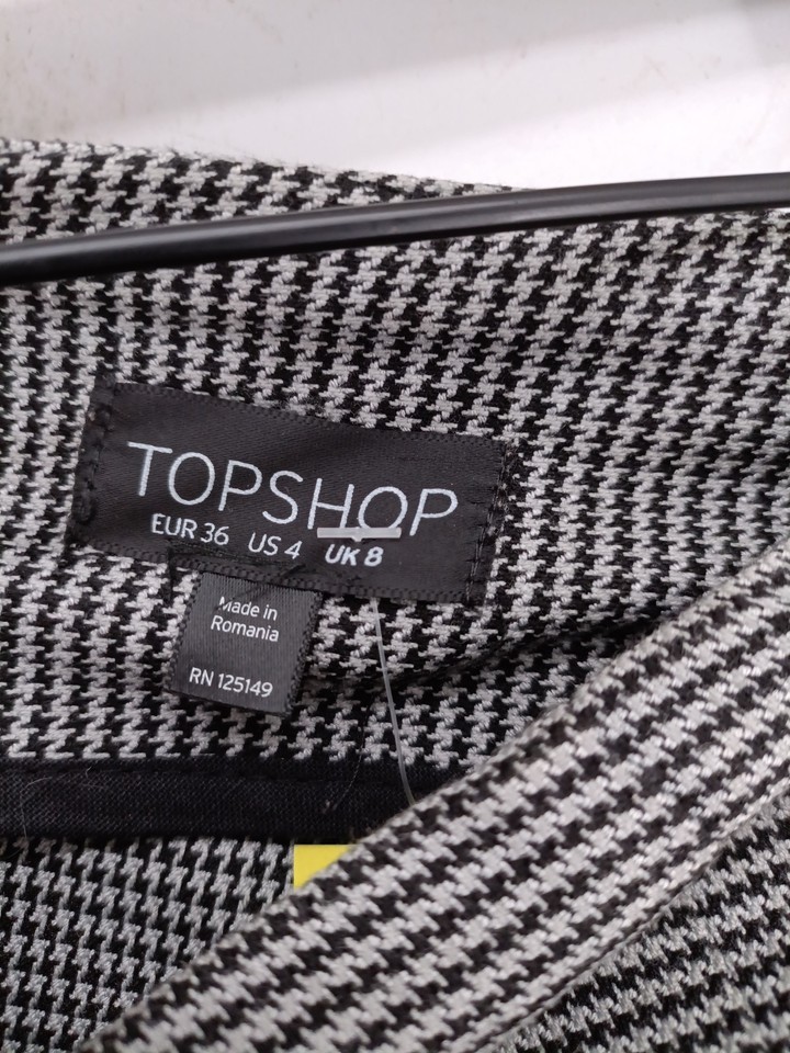 Women's Mini Skirt UK 8 Grey Polyester with Elastane, Viscose