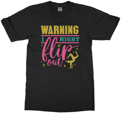 Warning I Might Flip Out Youth T-Shirt Funny Girls Gymnastics