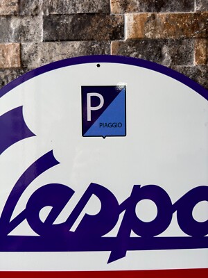 Vintage Vespa Servizio Sign - Motorcycle Garage Service Sign - XL