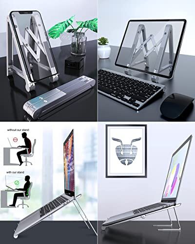 Adjustable Aluminum Laptop Stand Portable Holder for Tablet and Phone