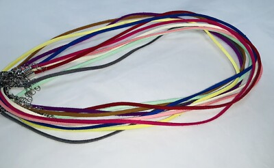 10 x handgefertigte 3 mm Kunstleder verstellbare HALSKETTEN verschiedene Farben 20 Zoll