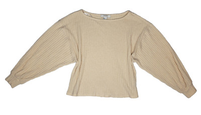 Forever 21 Junior's Size M Brown Long Sleeve Crop Top Shirt
