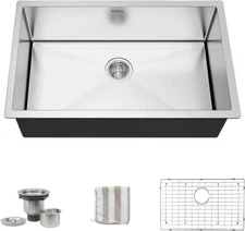 28-Inch Undermount Kitchen Sink, Premium 304 Stainless Steel Bar Sink - 10 In...