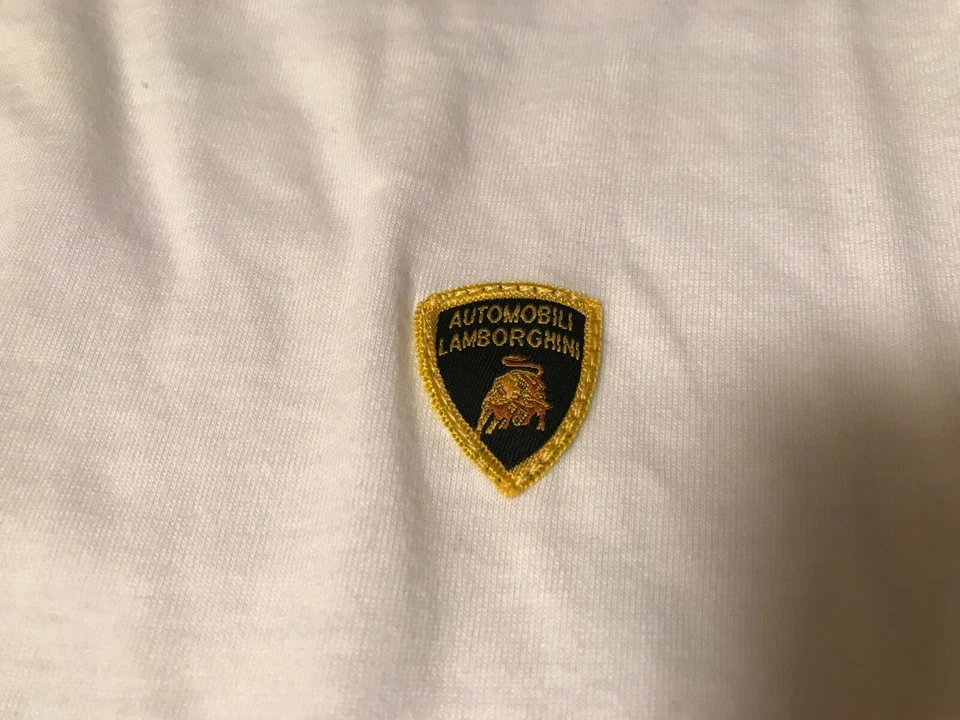 CAMISETA LAMBORGHINI HOMBRE BLANCO BORDADO EMBLEMA TALLA XXL Foto 2 de 4