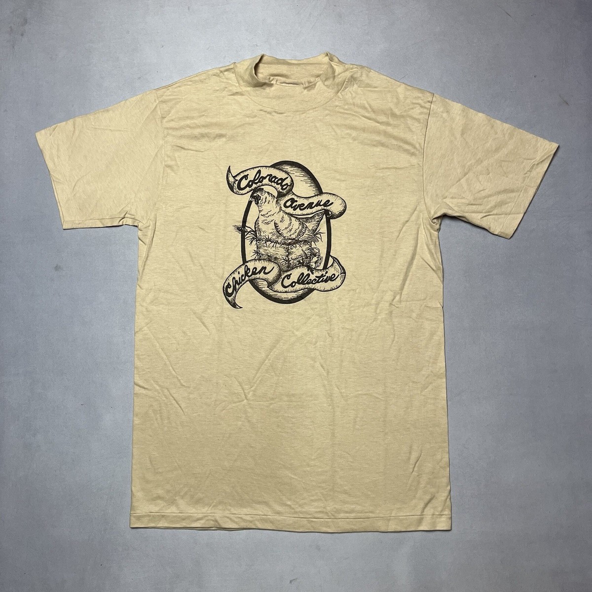 Vintage 80s Chicken Collective Farm Single Stitch T Shirt M | eBay