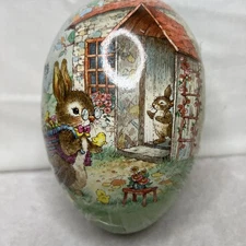 Vintage Paper Mache German Egg Nestler Candy Container Rabbit Bunny 6”