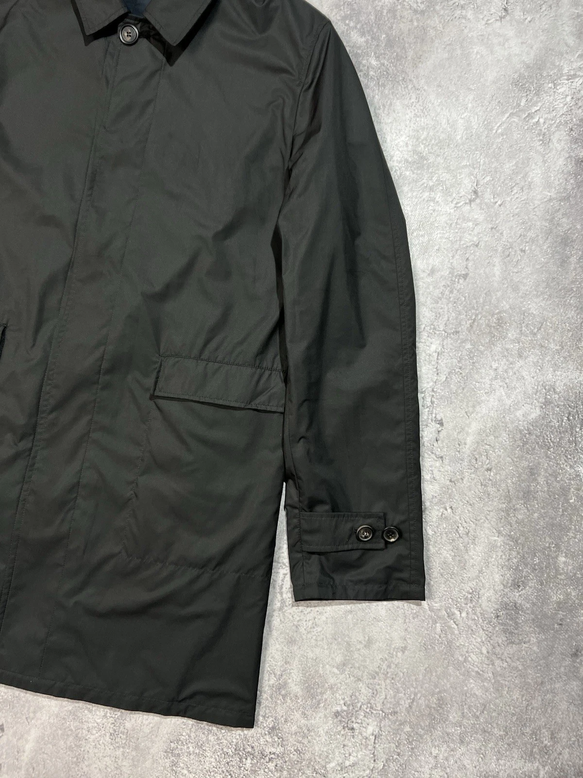 ⁠VTG Calvin Klein Collection Italy Reversible Coat Jacket Mens L 50 Dark Navy⁠ image 14