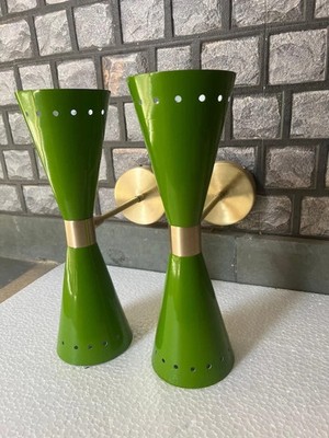 Green Brass Diabolo Wall Sconce Mid Century Modern Lighting Christmas Gift Item